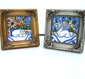 Acrylic Still Life On Canvas, Minature Framed Painting 1 small