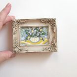 Acrylic Still Life On Canvas, Minature Framed Painting 4 small