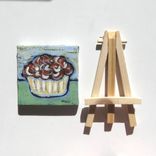 Acrylic Cupcake Painting Original Still Life Mini Canvas With Easel 1 small