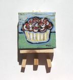 Acrylic Cupcake Painting Original Still Life Mini Canvas With Easel 5 small