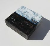 Sale Black Acrylic Abstract Painting On Small Canvas Brown Landscape 2 small