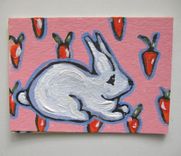 Aceo, Bunny Rabbit Adirondack Chair Place Card Holder 4 small