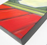 Art Abstract Landscape Painting Modern Contemporary Artwork "Green And Orange Fields" 3 small