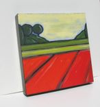 Art Abstract Landscape Painting Modern Contemporary Artwork "Green And Orange Fields" 5 small