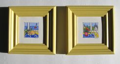 Acrylic Cat Paintings Paris Decor Animal Paintings On Canvas Yellow Frames 1 small