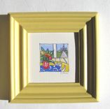 Acrylic Cat Paintings Paris Decor Animal Paintings On Canvas Yellow Frames 4 small