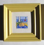 Acrylic Cat Paintings Paris Decor Animal Paintings On Canvas Yellow Frames 5 small