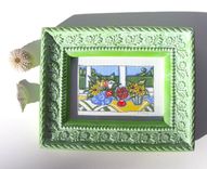 Original Framed Still Life Acrylic And Ink Painting 1 small