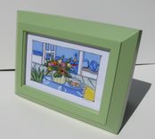 Framed Acrylic And Ink Painting Landscape Animal Still Life 2 small