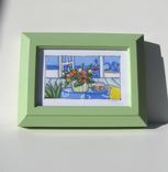 Framed Acrylic And Ink Painting Landscape Animal Still Life 5 small