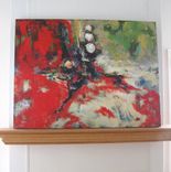 Red Origianl Abstract Painting Original Acrylic On Canvas 2 small