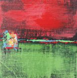 Red Abstract Original Acrylic Paintings Triptych 1 small
