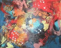 Acrylic Abstract Painting Contemporary Original Triptych On Canvas 3 small