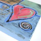 Sale- Abstract Pink Heart Painting, Original Acrylic On Canvas 2 small