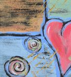 Sale- Abstract Pink Heart Painting, Original Acrylic On Canvas 3 small