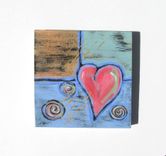 Sale- Abstract Pink Heart Painting, Original Acrylic On Canvas 5 small