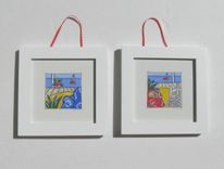 Beach Acrylic Paintings, Original Art On Canvas 2 small