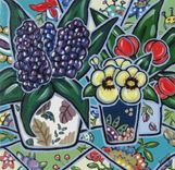 Turquoise Still Life Painting, Original Acrylic Painting On Canvas 1 small