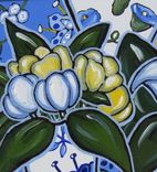 Blue And Yellow Still Life Painting, Original Acrylic Painting On Canvas 1 small