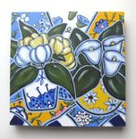 Blue And Yellow Still Life Painting, Original Acrylic Painting On Canvas 4 small