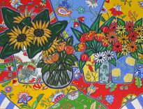 Sunflowers Acrylic Still Life, Original Painting On Canvas 1 small