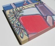Original Beach Painting, Acrylic, Ooak,Home Decor,12x12,Pink,Sofa,Beach Cottage Decor,Shabby Chic 2 small