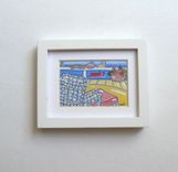 Acrylic Landscape Beach Painting, Original Minature Ink On Canvas 2 small