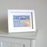 Acrylic Landscape Beach Painting, Original Minature Ink On Canvas 3 small