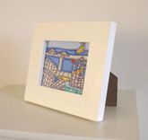 Acrylic Beach Painting, Original Still Life Miniature On Canvas 1 small