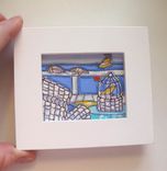 Acrylic Beach Painting, Original Still Life Miniature On Canvas 2 small