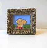 Acrylic Animal Painting Miniature Yellow Labrador Painting 2 small