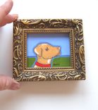 Acrylic Animal Painting Miniature Yellow Labrador Painting 5 small