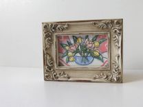 Miniature Sunflowers Still Life Painting Original Acrylicccxcxcxcxcxcxcx 4 small