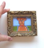 Acrylic Animal Painting, Original Framed Miniature Painting 2 small