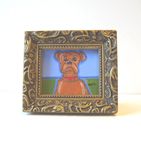 Acrylic Animal Painting, Original Framed Miniature Painting 4 small