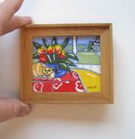 Acrylic Cat Animal Painting On Canvas Eiffel Tower Original 2 small