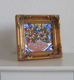 Still Life Original Acrylic Art Painting Sunflowers In A Basket 3 small