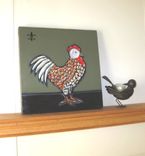 Acrylic Rooster Original Painting On Canvas, Animal Painting 2 small