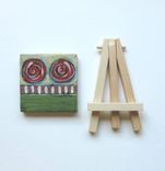 Abstract Miniature Painting Acrylic Original With Green Background 5 small