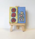 Art Abstract Heart Acrylic Painting Original Miniature On A Mini Canvas 1 small