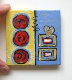 Art Abstract Heart Acrylic Painting Original Miniature On A Mini Canvas 3 small