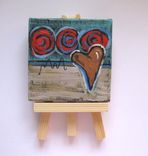 Valentine's Miniature Heart Painting Original Acrylic On A Mini Canvas 1 small