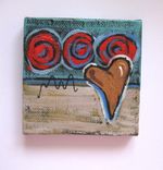 Valentine's Miniature Heart Painting Original Acrylic On A Mini Canvas 4 small