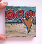 Valentine's Miniature Heart Painting Original Acrylic On A Mini Canvas 5 small