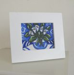 Miniature Still Life Painting, Original Calla Lilies Acrylic Painting 2 small