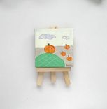Mini Canvas Pumpkin Painting, Miniature Painting 3 small