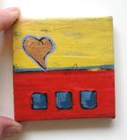 Valentine's Day Abstract Heart Painting, Original Acrylic On A Mini Canvas 1 small