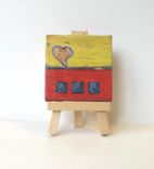Valentine's Day Abstract Heart Painting, Original Acrylic On A Mini Canvas 3 small