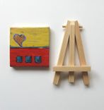 Valentine's Day Abstract Heart Painting, Original Acrylic On A Mini Canvas 4 small