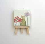 Mini Canvas Cat Painting, Animal, Miniature Painting, Original Acrylic 4 small